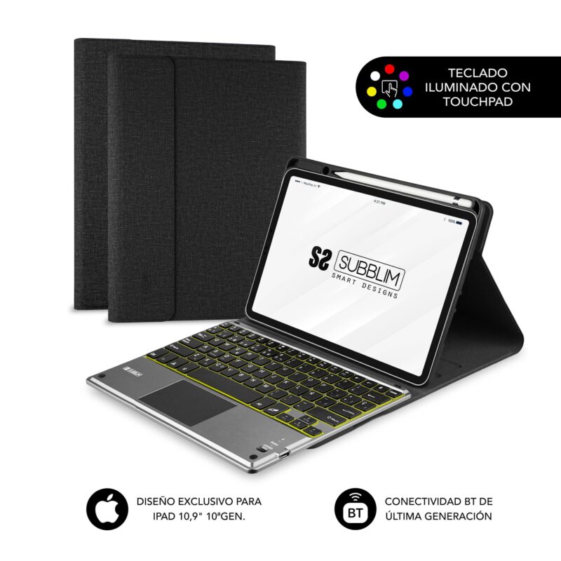 ✅ Funda con teclado Ipad 10G KEYTAB Pro BT Touchpad Black