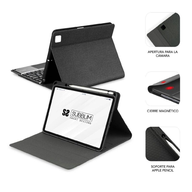 ✅ Funda con teclado retroiluminado Bluetooth Touchpad iPad Pro 12.9″ KEYTAB PRO