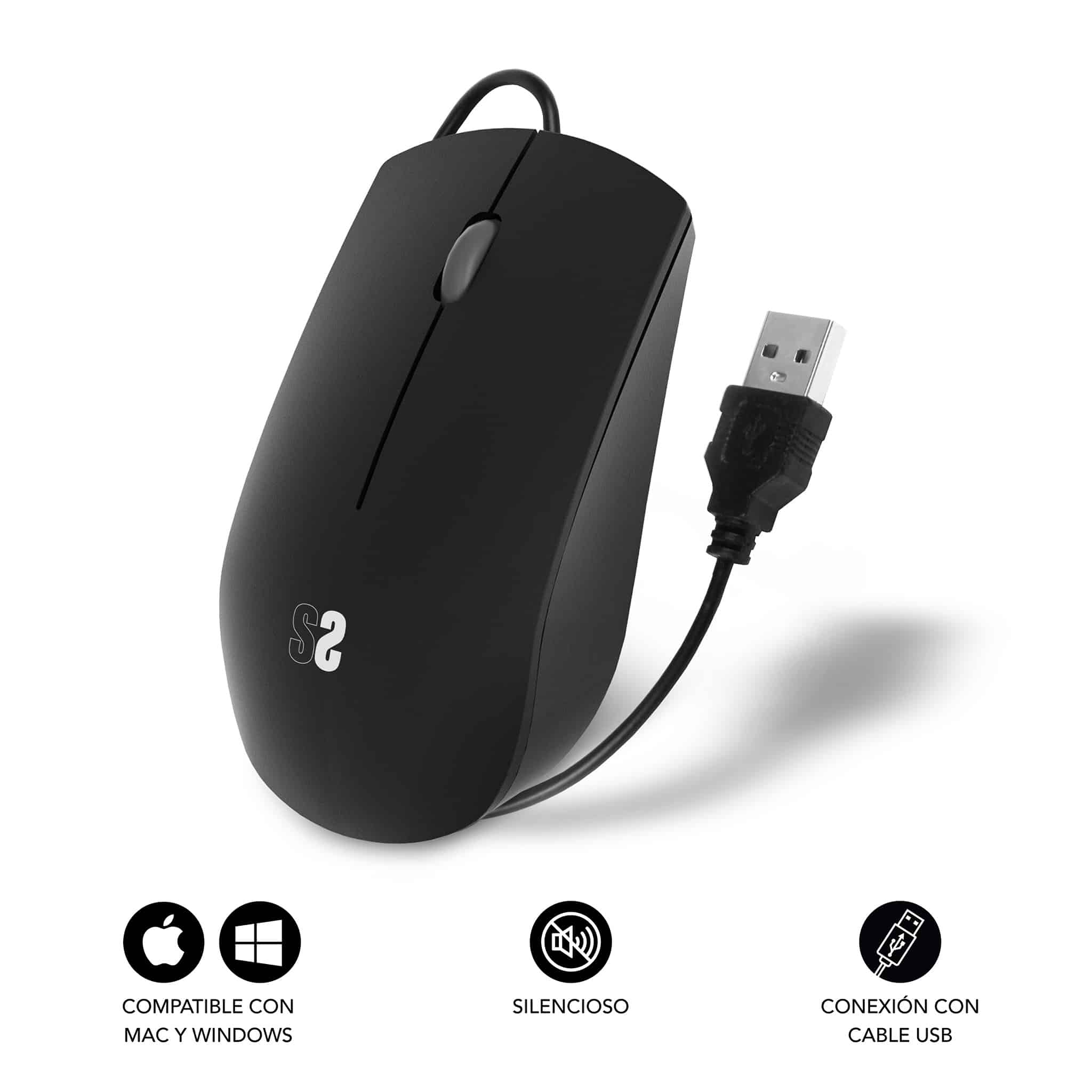 KKUOD Ratón con cable con diseño ergonómico que reduce la fatiga muscular  de la mano, mouse de computadora USB silencioso, ratones de oficina y hogar  de 1600 DPI (negro, cableado) : Videojuegos 
