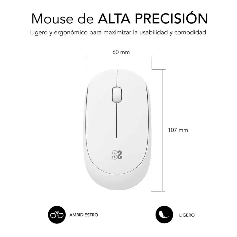 Business Plus Silent Wireless Mouse 2.4G White - Image 2