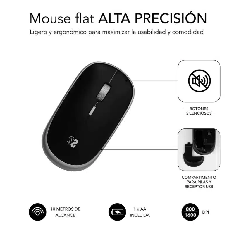 Ratón Óptico Inalámbrico Mini Mouse  Negro - Imagen 4