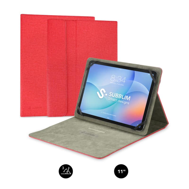 Funda Universal Para Tablets Clever Stand Tablet Case 9.6"11"  Rojo