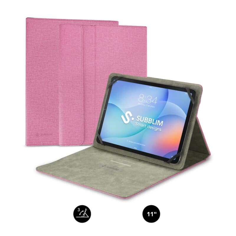 Funda Universal Para Tablets Clever Stand Tablet Case 9.6"11"  Rosa