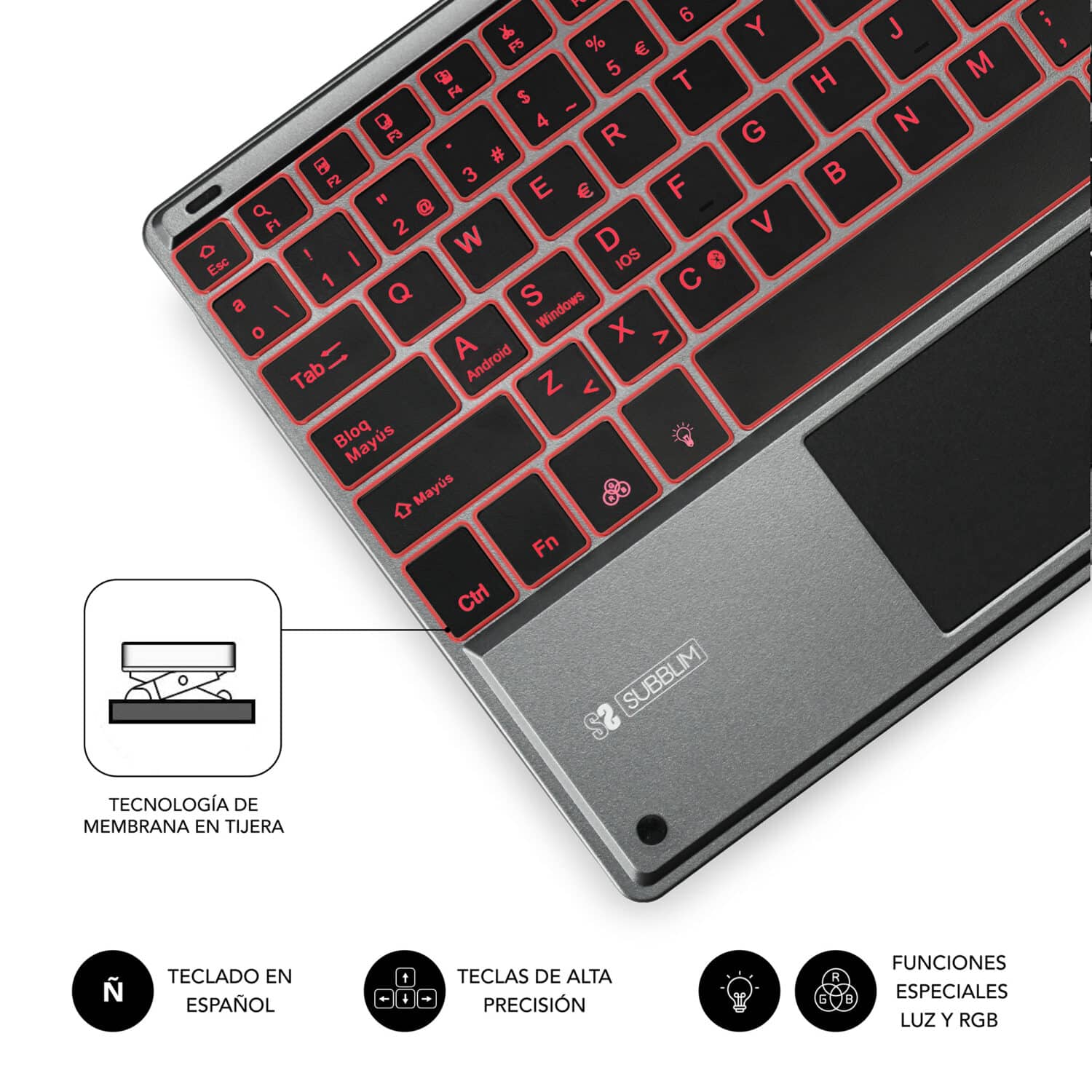 TECLADO BT Backlit TOUCHPAD