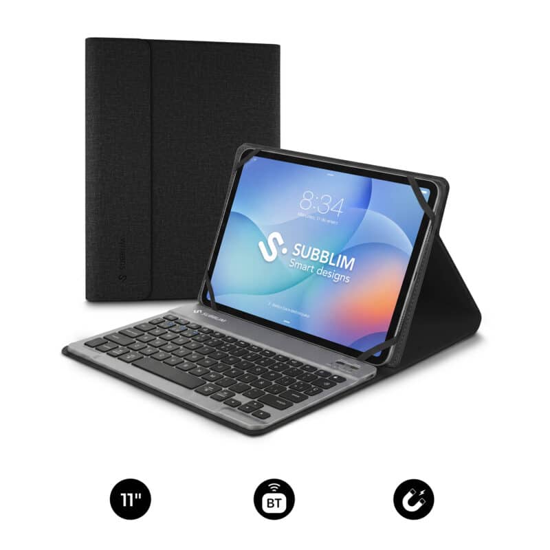 Funda para Tablet Con Teclado Bluetooth Keytab Pro Bluetooth 9.6"a 10.8"  Negro