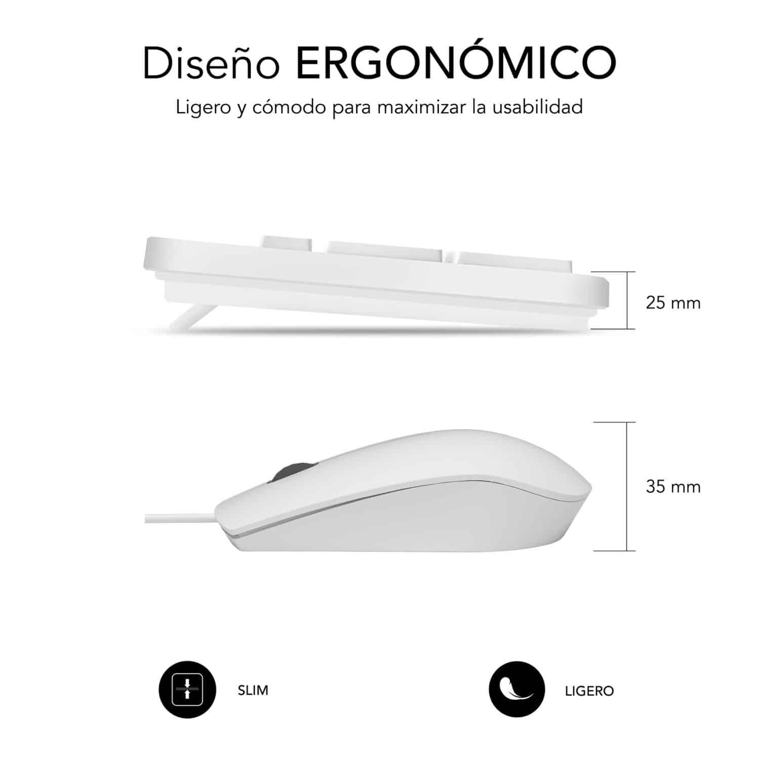 SUBKBC-CSSK02 Combo Business Slim Silencioso con cable USB B 2