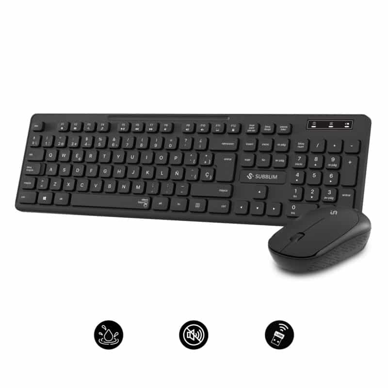 Combo Teclado y Ratón Business Slim Silencioso Inalámbrico 2.4G  Negro