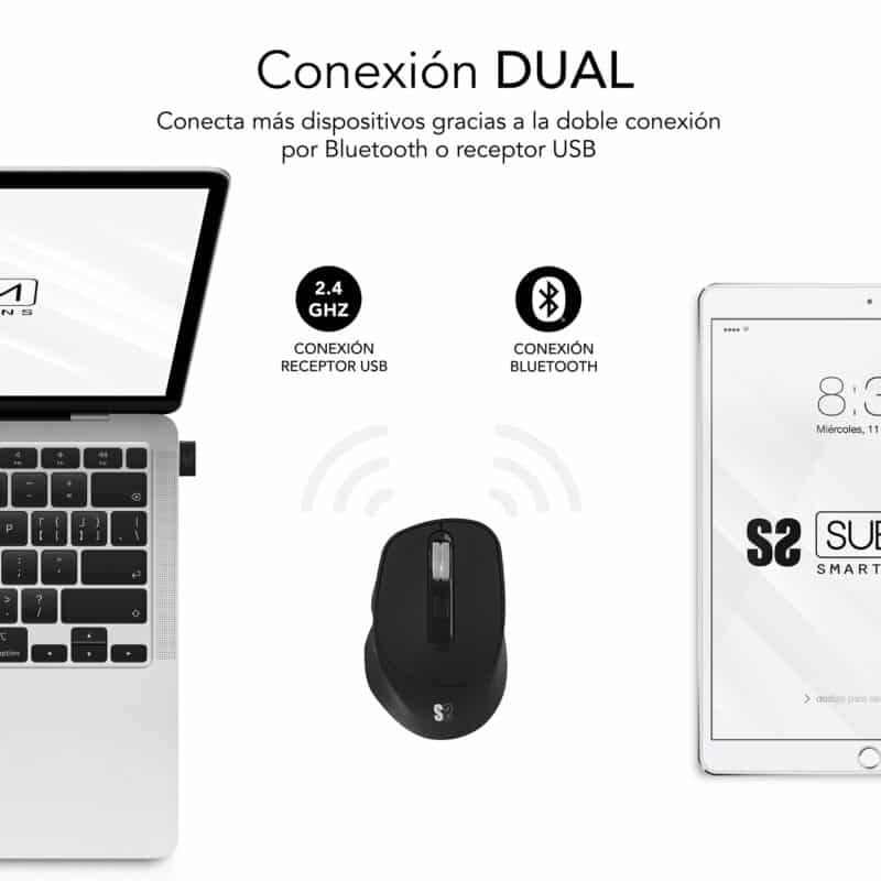 Ratón Comfort Ergo Dual Mouse Batería Negro - Imagen 2
