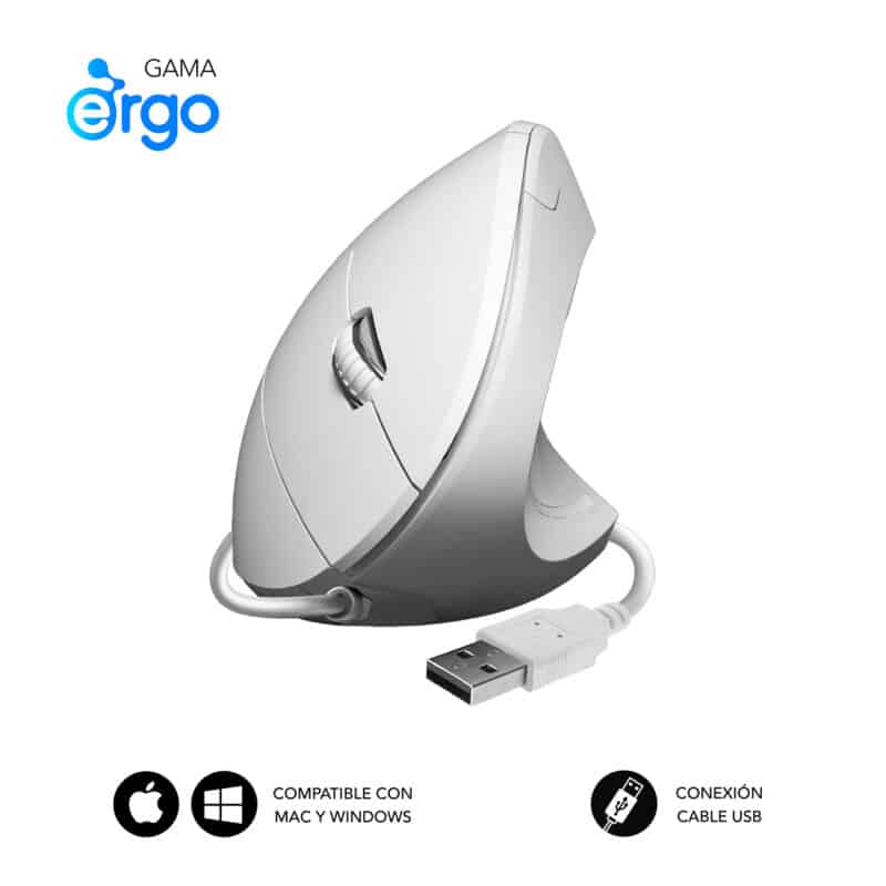Ratón Glide Vertical Ergo Wired Mouse Blanco