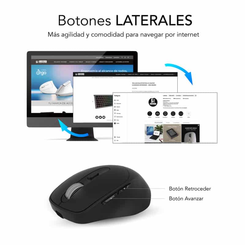 Ratón Comfort Ergo Dual Mouse Batería Negro - Imagen 6