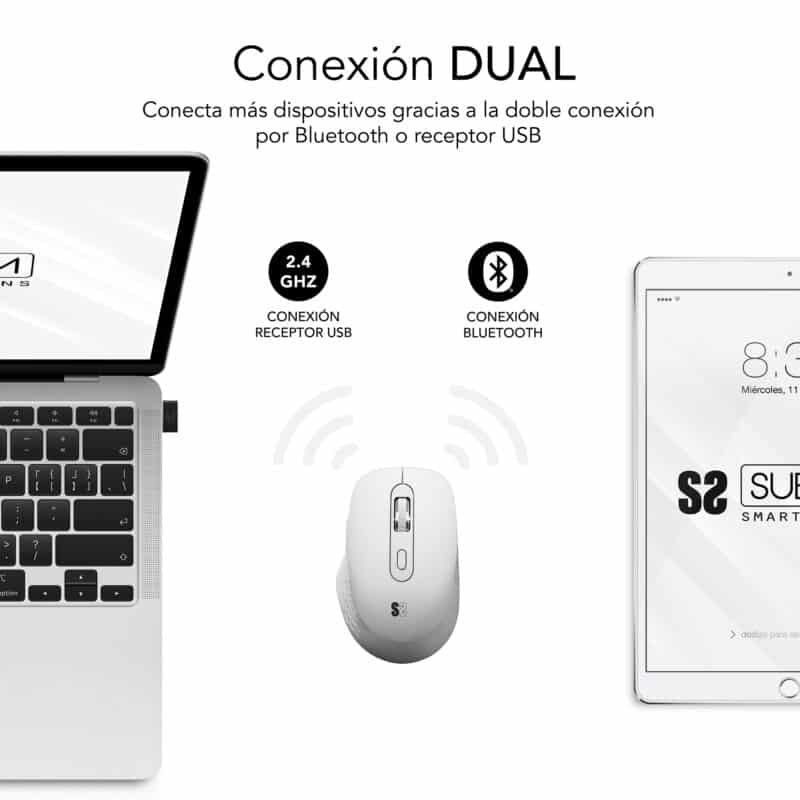 Ratón Curve Ergo Dual Mouse Batería Blanco - Imagen 2
