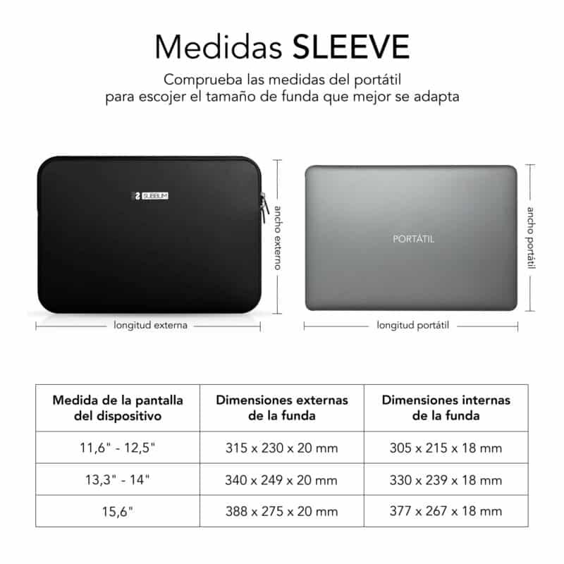 Funda Ordenador Business Laptop Sleeve Neoprene V2 11,6 a 12,5" Negro - Imagen 2