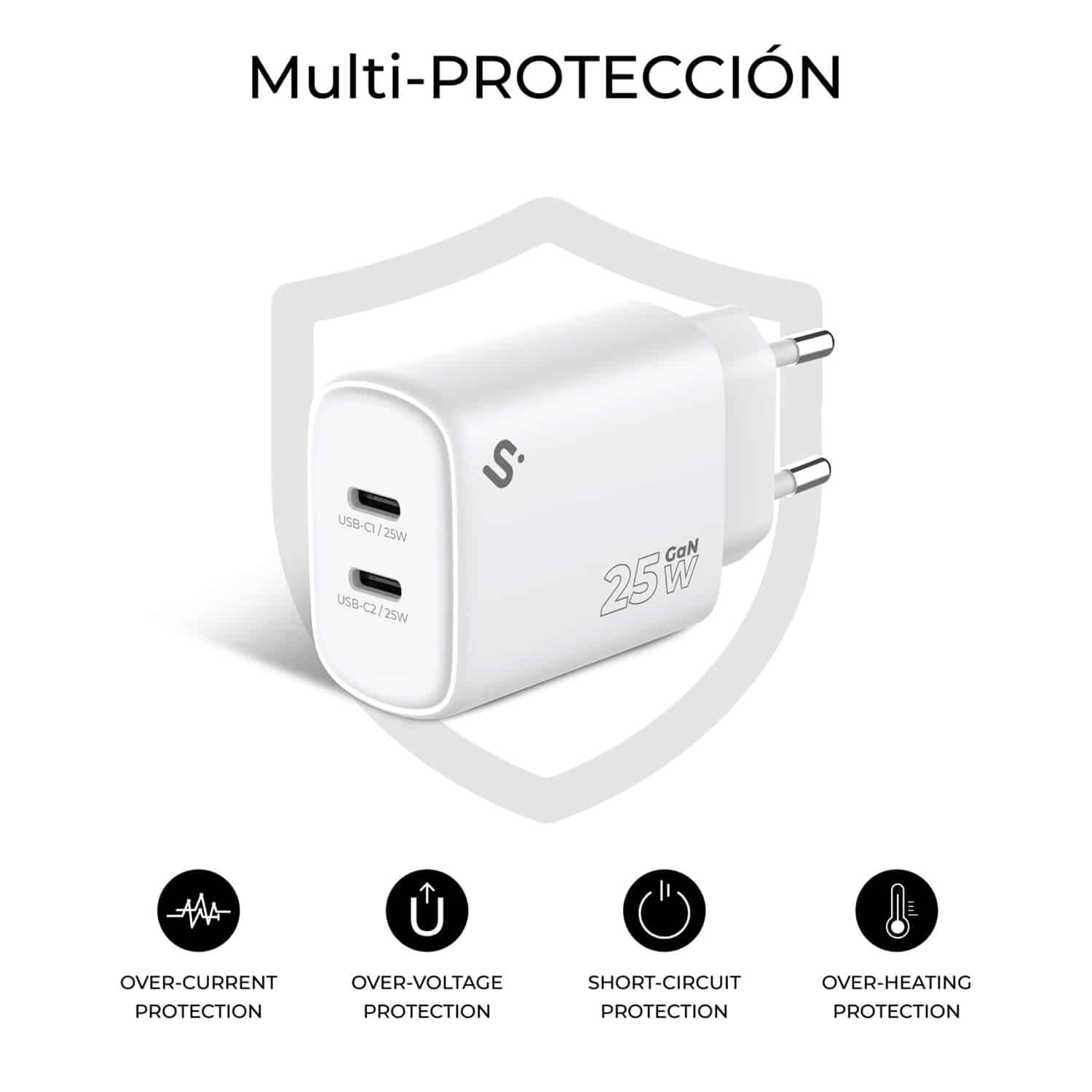 SUBCHG-6G2520 GAN 25W CHARGER USB C+C