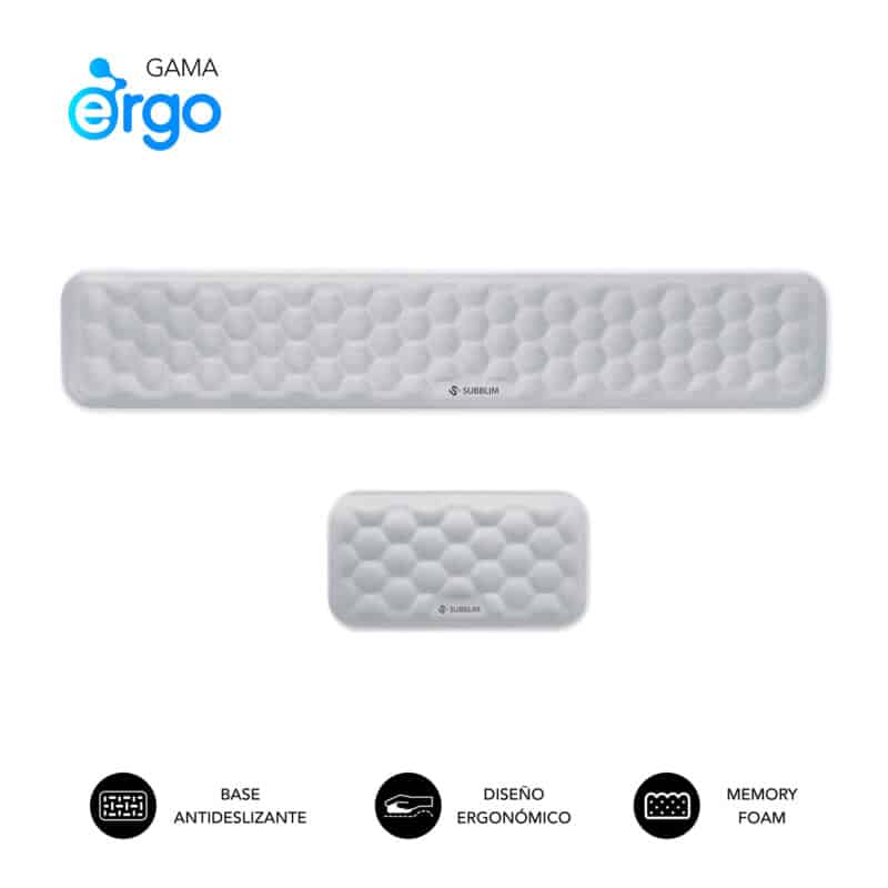 Pack Ergo Airpadding - Keyboard And Mouse Wrist Rest Silver