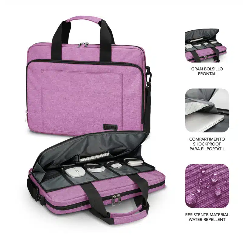 Sacoche rose pour ordinateur portable 15,6 pouces à coussin d'air – Image 4