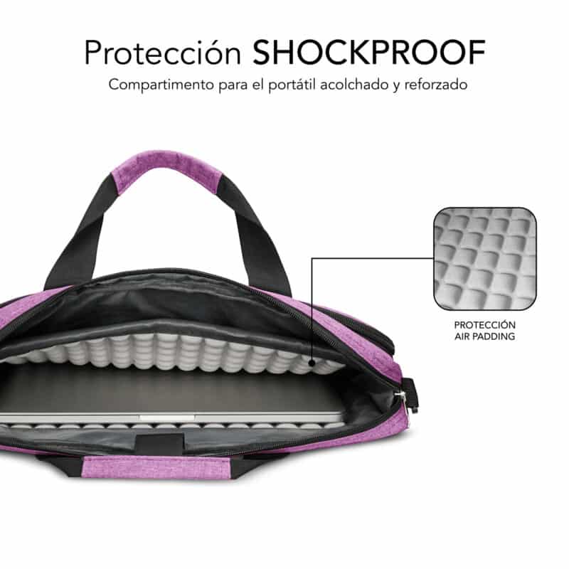 Sacoche rose pour ordinateur portable 15,6 pouces à coussin d'air – Image 3
