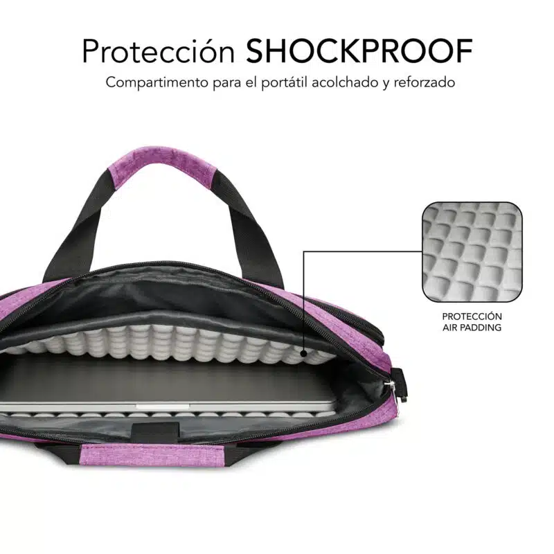 Sacoche rose pour ordinateur portable 15,6 pouces à coussin d'air – Image 3
