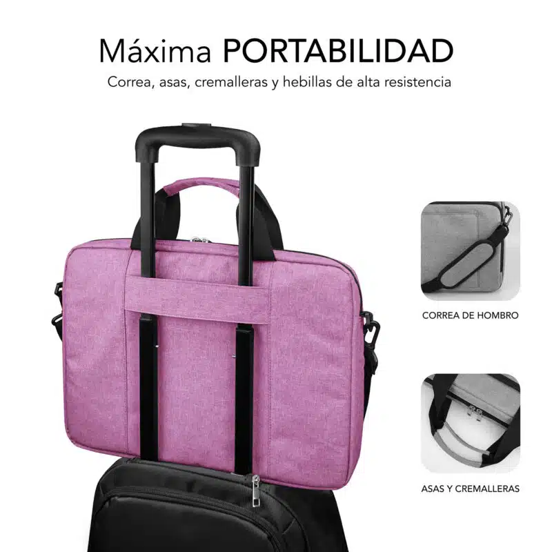 Sacoche rose pour ordinateur portable 15,6 pouces à coussin d'air – Image 2