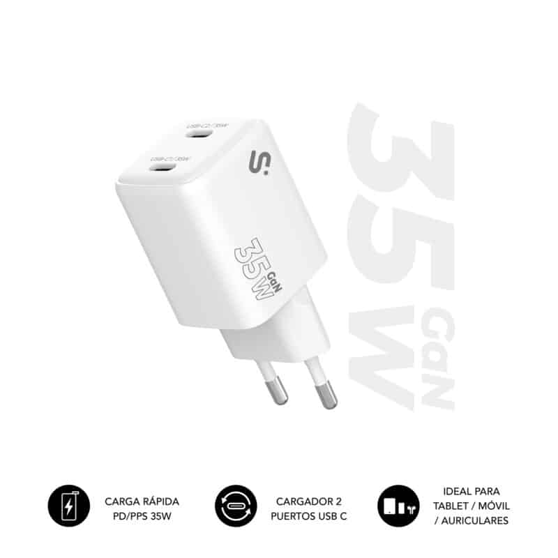 Cargador SUBBLIM GaN 35W Doble USB-C