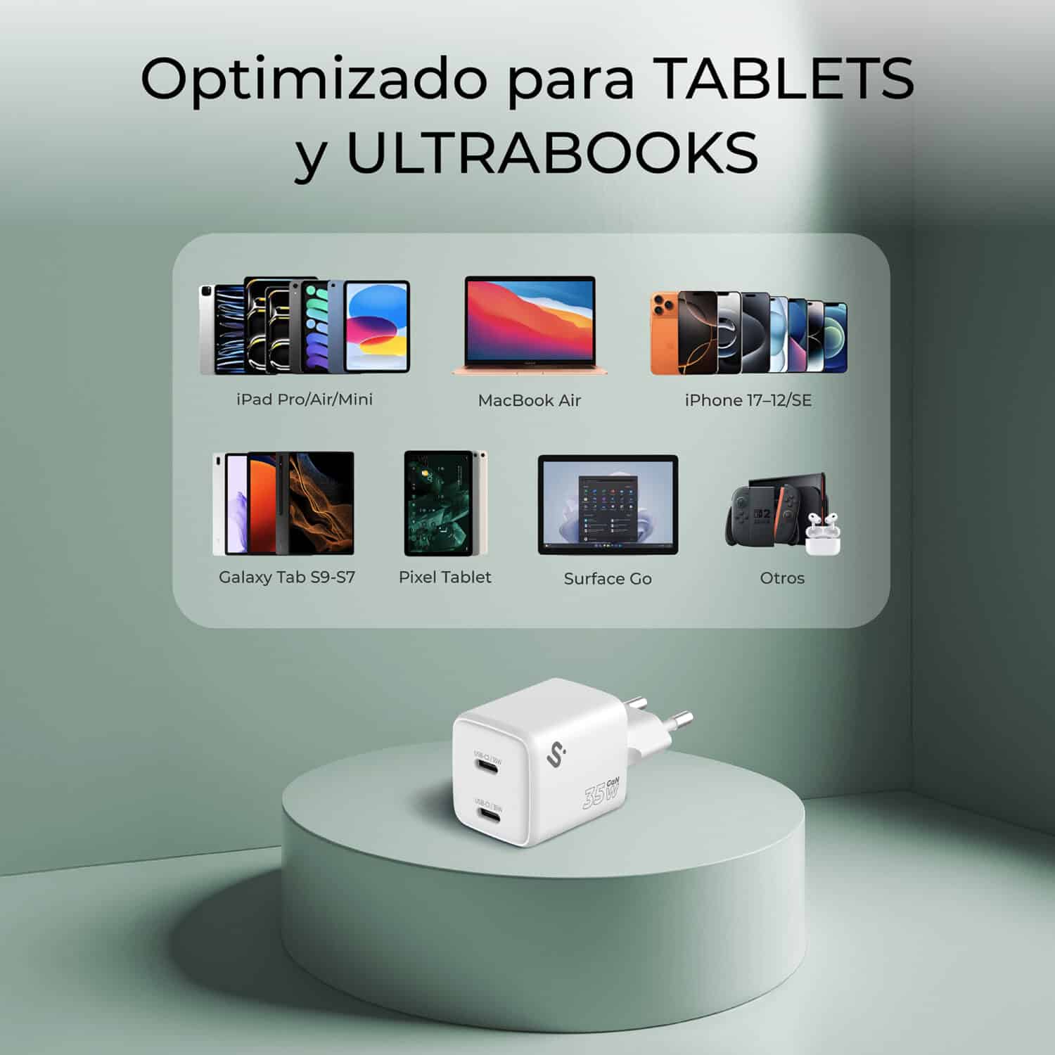 SUBCHG-6G3520 GAN 35W CHARGER USB C+C