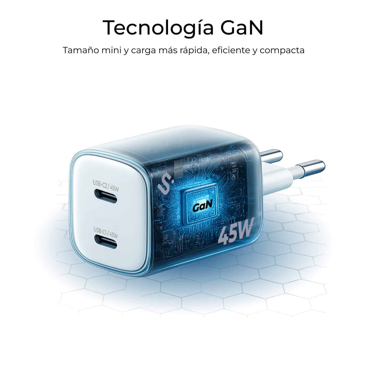 SUBCHG-6G4520 GAN 45W CHARGER USB C+C-2