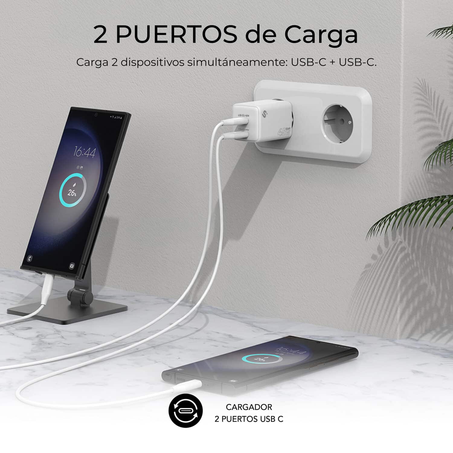 SUBCHG-6G4520 GAN 45W CHARGER USB C+C