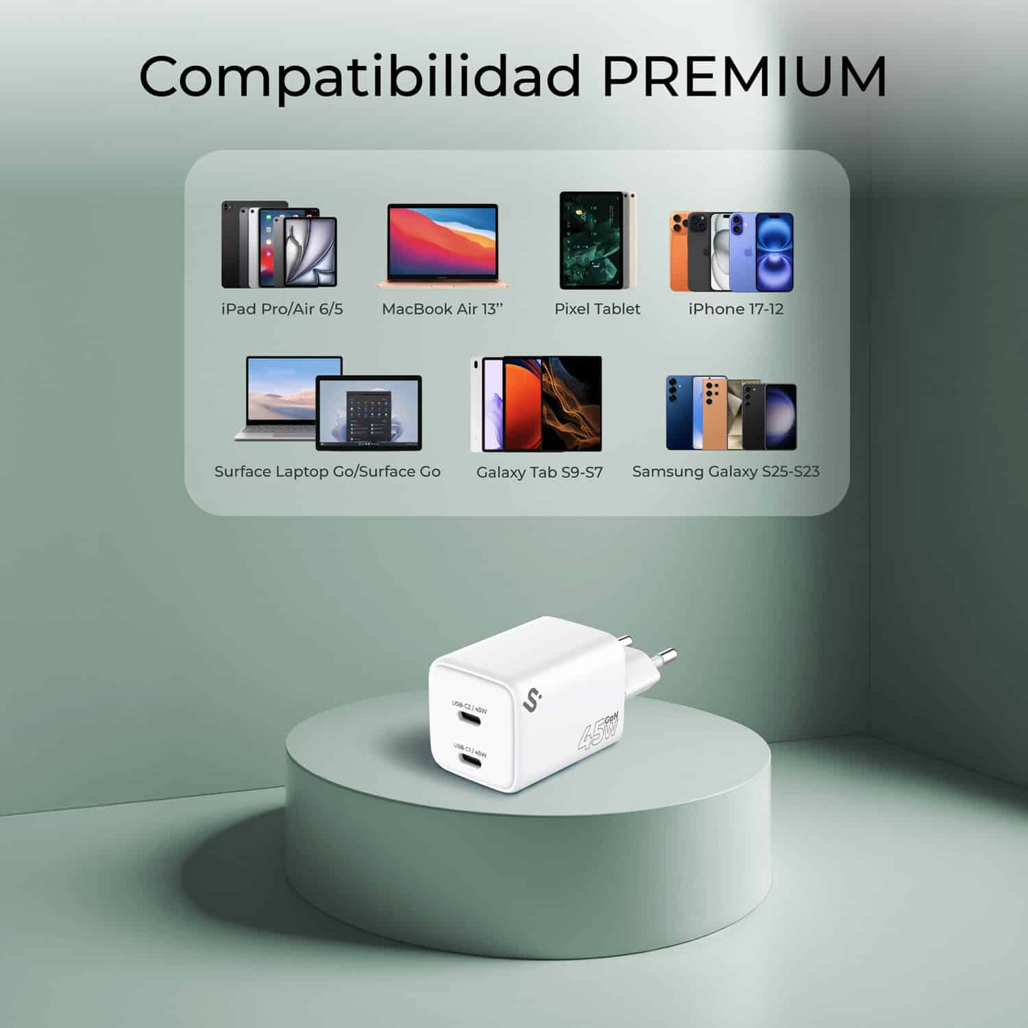 SUBCHG-6G4520 GAN 45W CHARGER USB C+C