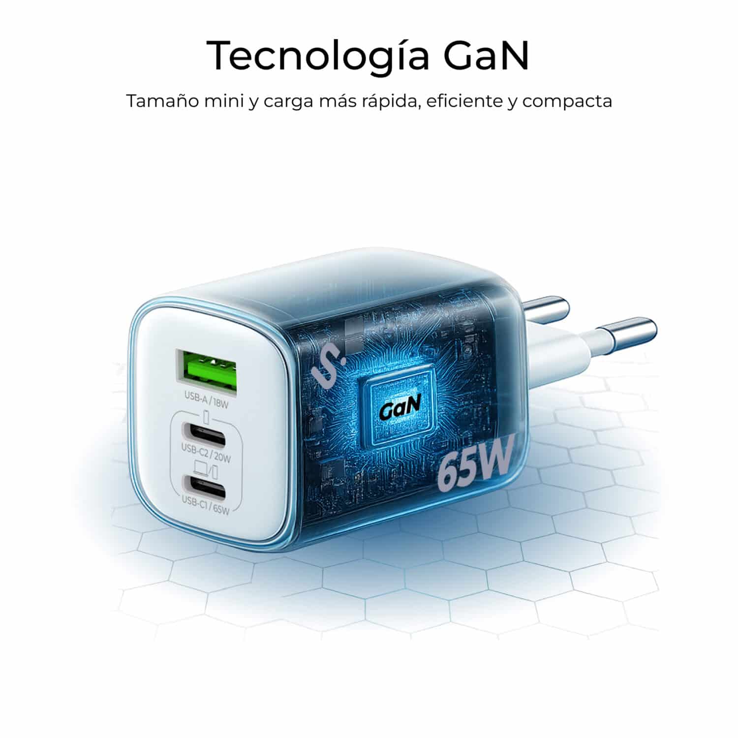 SUBCHG-6G6530 GAN 65W CHARGER USB C+C