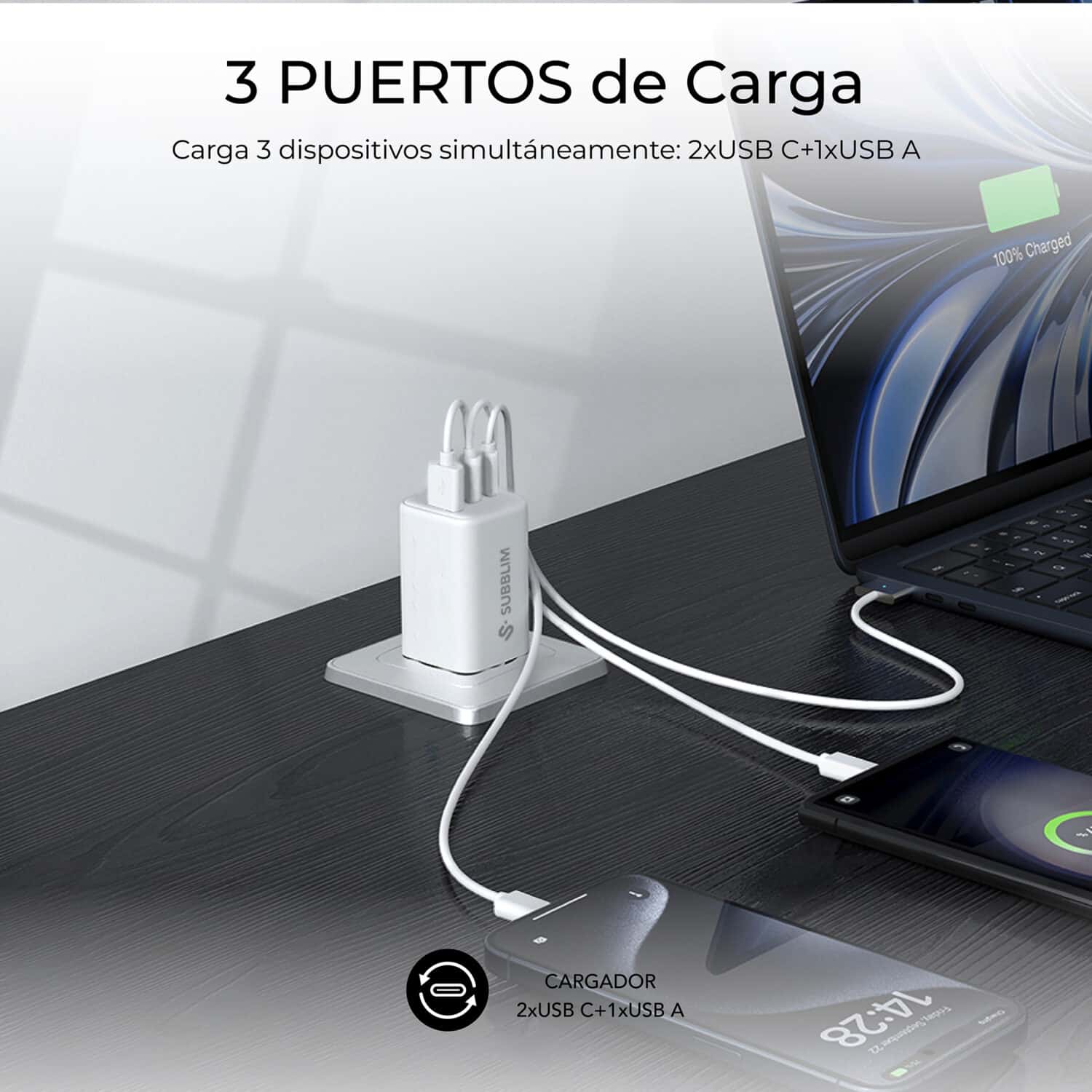 SUBCHG-6G6530 GAN 65W CHARGER USB C+C