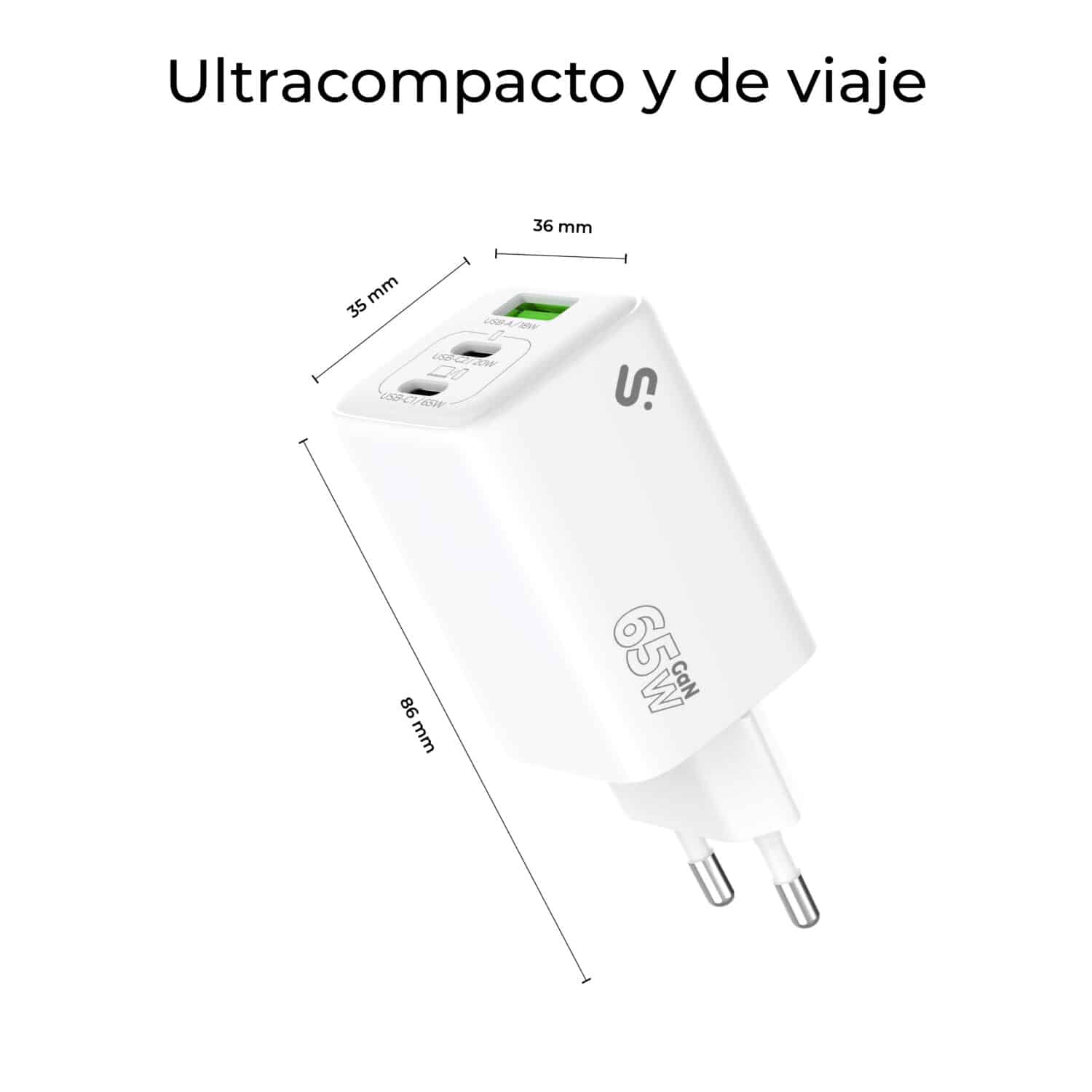 SUBCHG-6G6530 GAN 65W CHARGER USB C+C-5