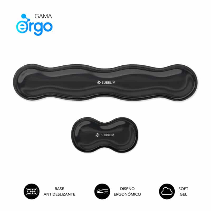 Pack Ergo Crystal Flex - Keyboard And Mouse Wrist Rest Black